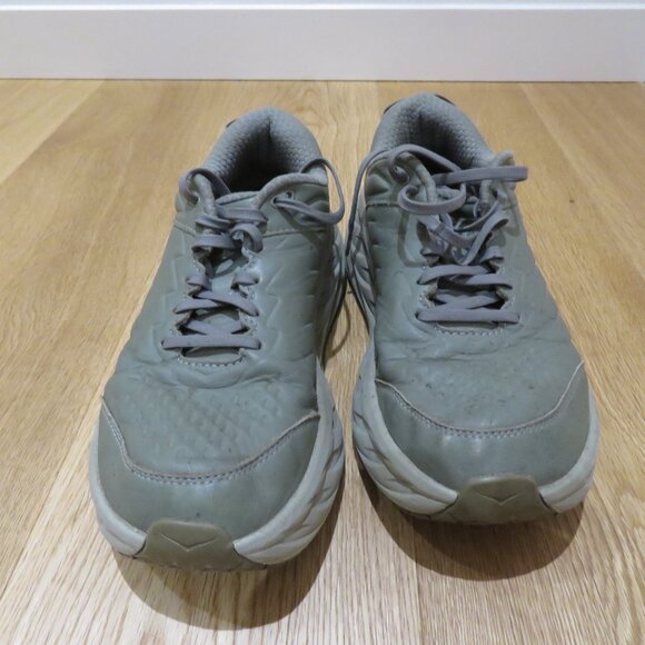 HOKA Bondi SR Road Running Sneakers Shoes in Olive Haze Leather Active Trail 9 - Picture 6 of 15